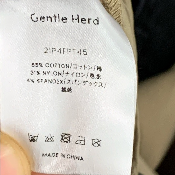 Gentle-Herd Pants NWOT Khaki Beige Pleated Tapered Stretch Cargo Ankle Strap S - Picture 9 of 12